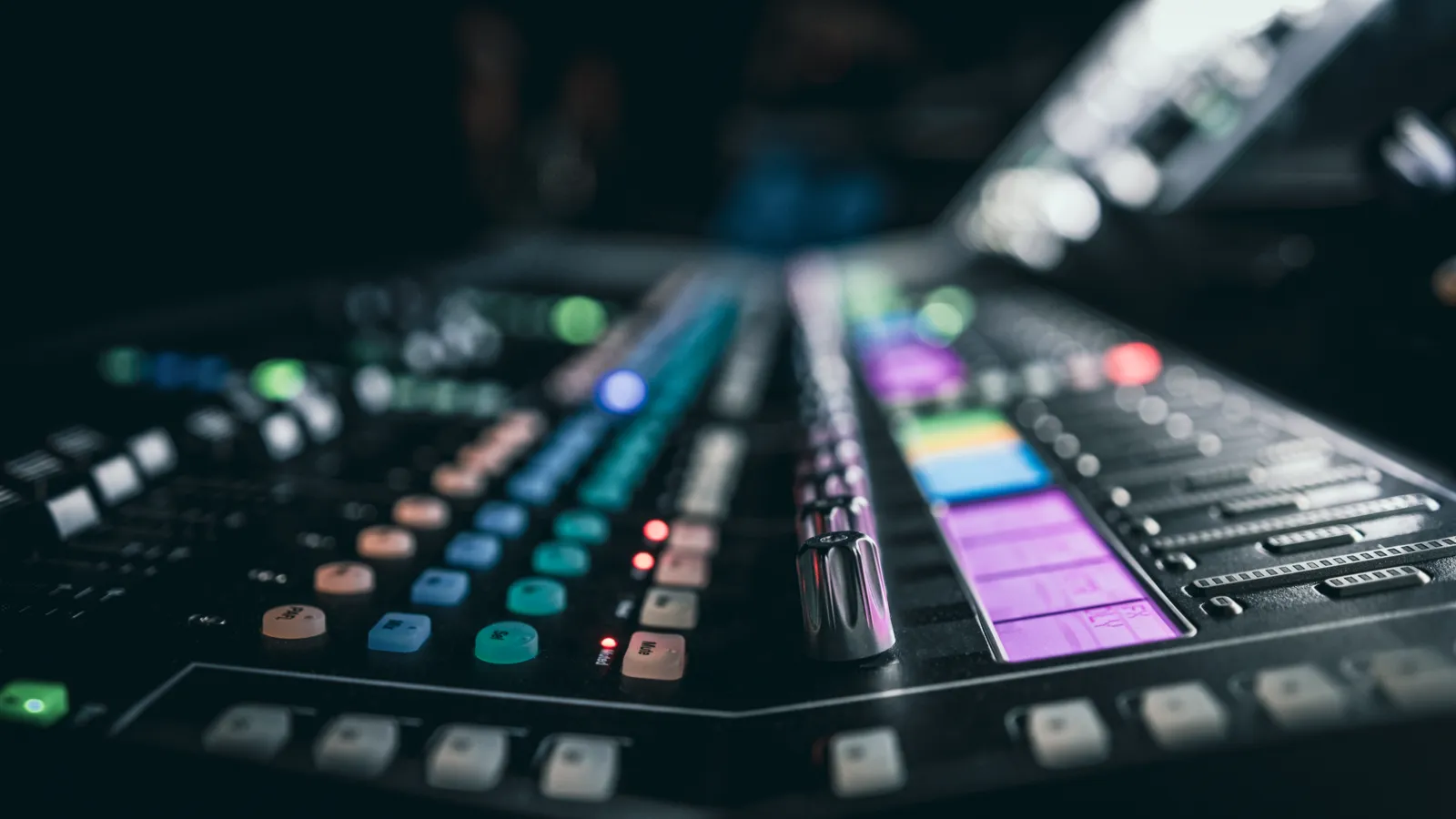 Sound control music mixer in a record studio used in DMAT package preparation